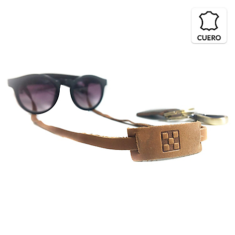 Sunglasses Strap Cuero Natural Cafe