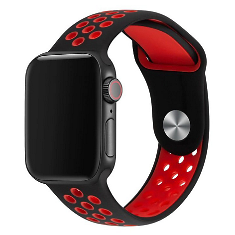 Pulsera Apple Watch 42Mm 44Mm Negro con Rojo