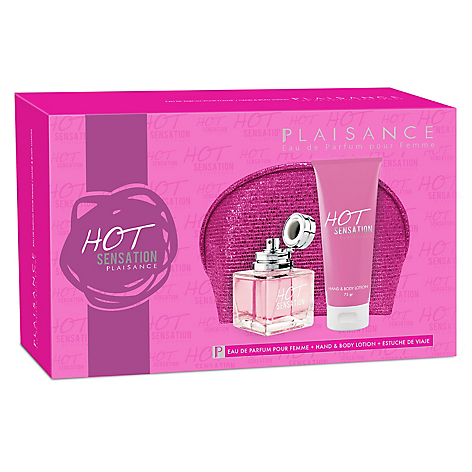 Set Perfume Mujer Hot Sensation EDP 80 ml + Cosmetiquero + Body Lotion 75 G