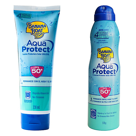 Pack Aqua Protect Spray 170 gr + Locion 236 ml SPF50 Banana Boat