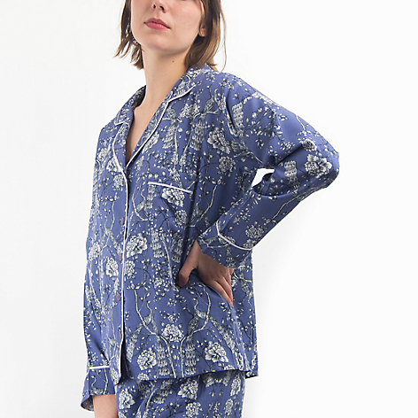 Pijama Poplin Pavo Real Azul