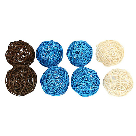 Set 8 Esferas Decorativas Biege Caf Y Azul 6 Cm