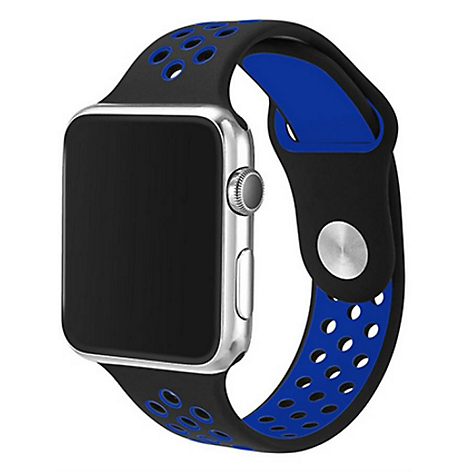 Correa Silicona Apple Watch Azul y Negra / K