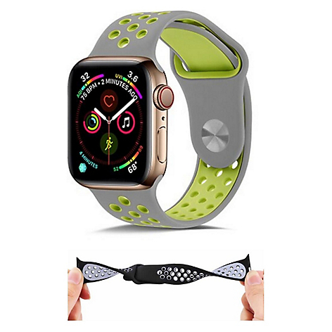 Correa Silicona Apple Watch Verde y Gris / K