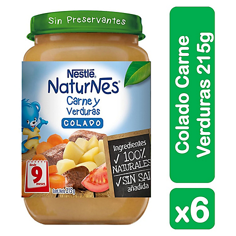Colados Nestl Naturnes Carne Verdura 215G X6