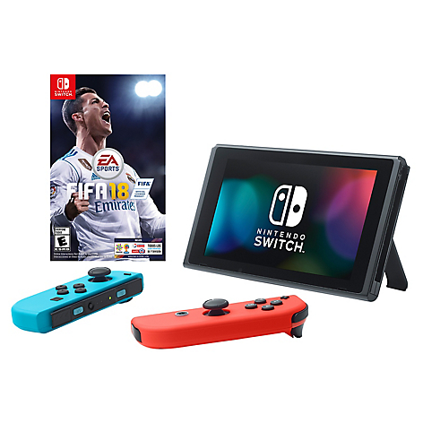 Combo Consola Switch Neon Blue Red Joy-Con + Juego FIFA 18
