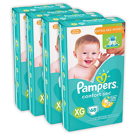 Pack X4 Pampers Confort Sec XGD 68