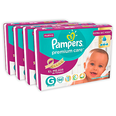 Pack x 4 Pampers Premium Care Grande 86