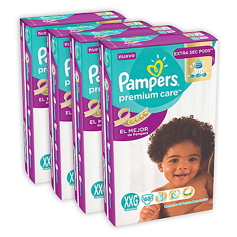 Pack x 4 Pampers Premium Care XXG 68