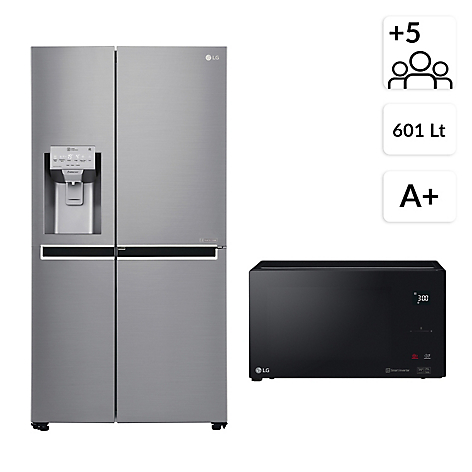 Combo Regrigerador Side By Side LS65SDP + Microondas