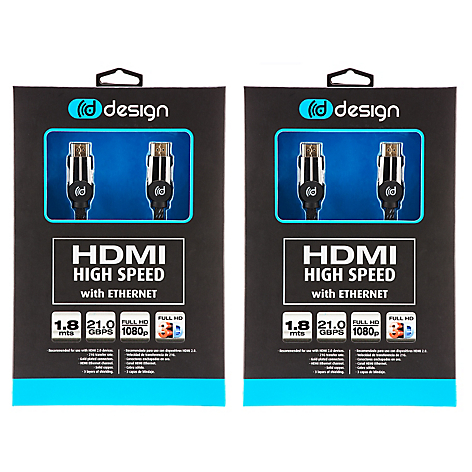 Pack 2 Cables HDMI 1,8 mts