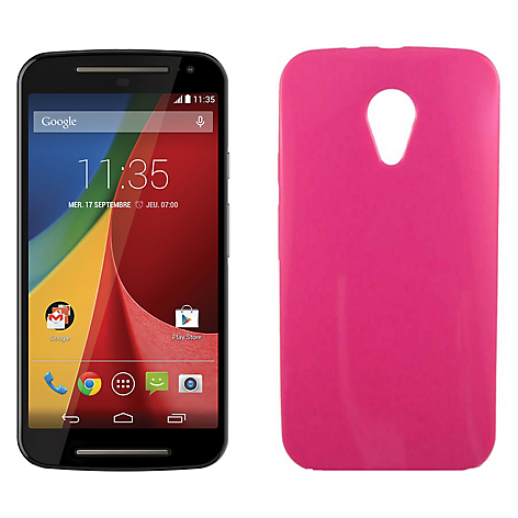 Combo Smartphone Moto G 2da Generacin LTE Negro Entel + Carcasa Rosado