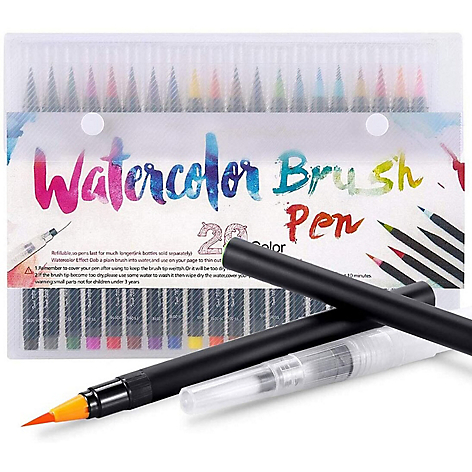 Set marcadores watercolor brush x 20 uds punta pincel