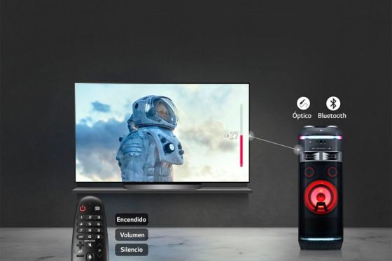 Conecta tu televisor a la barra de sonido para un sonido potente 