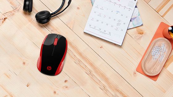 Mouse HP 200 Inalámbrico Rojo - Baterías incluidas