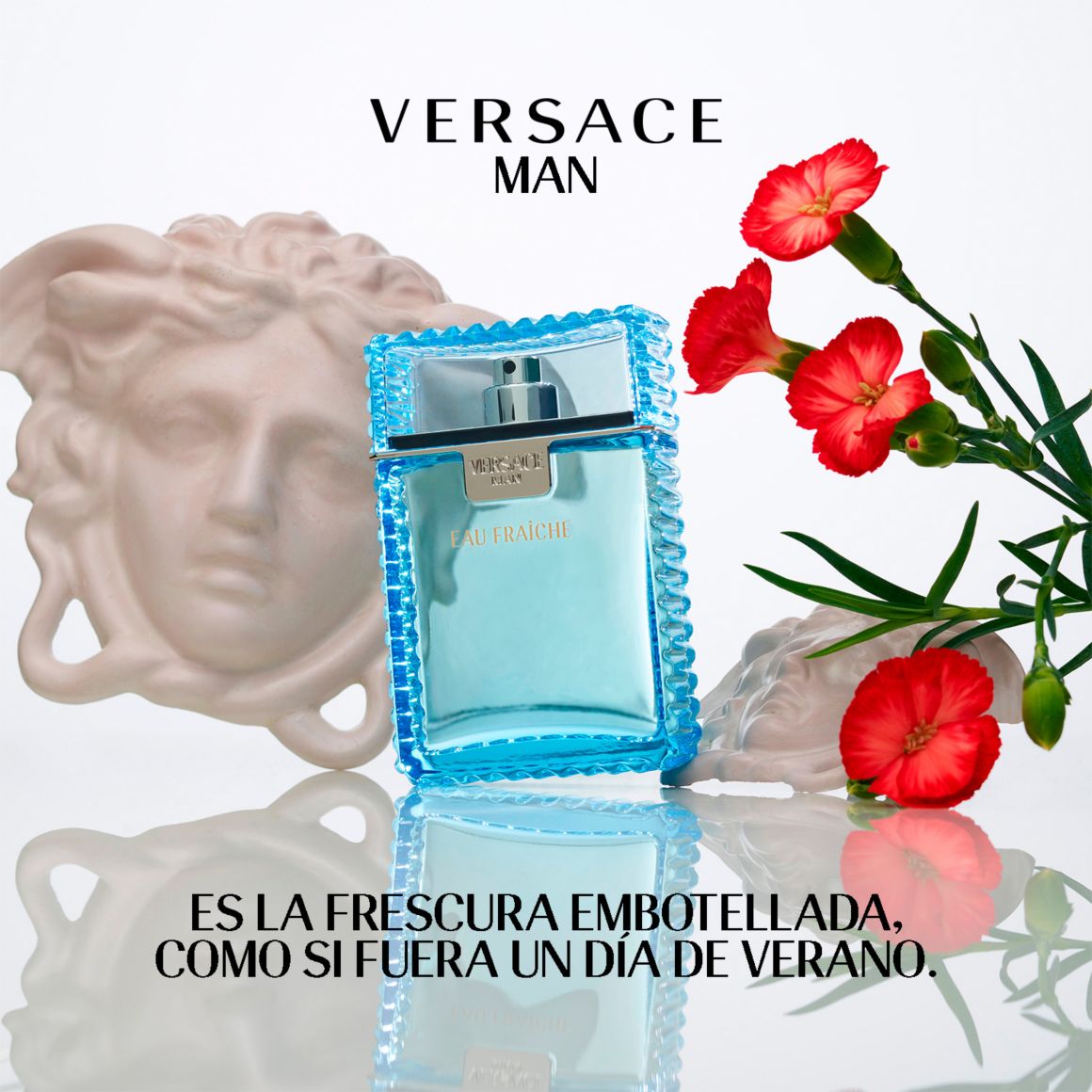 Perfume, Fragancia, Aroma, Versace, VERSACE, Fragancia Versace, Eau Friche, Azul, Fragancia azul, Frase