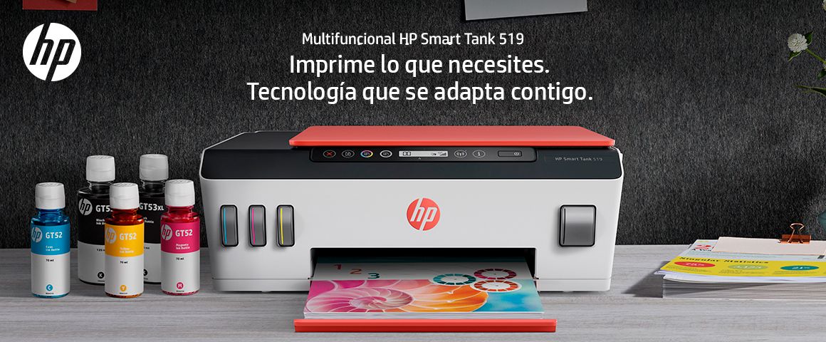 Multifuncional HP Smart Tank 519. Imprime lo que necesites. Tecnología que se adapta contigo.