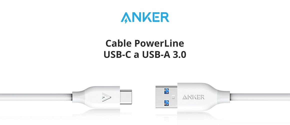 Cable PowerLine USB-C a USB-A Negro 3.0