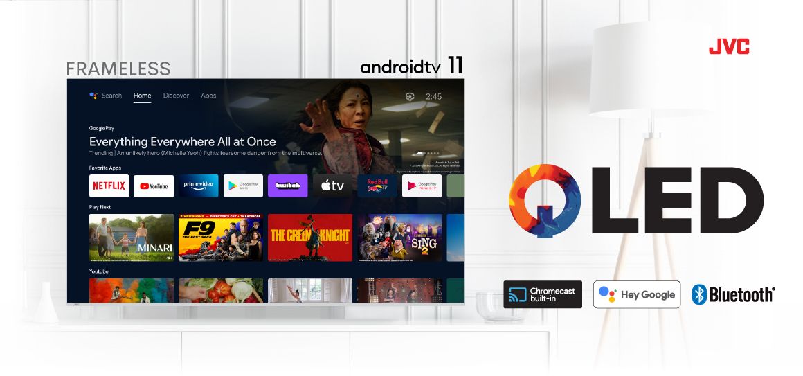 JVC Smart TV QLED 4K UHD HDR con Android TV 11