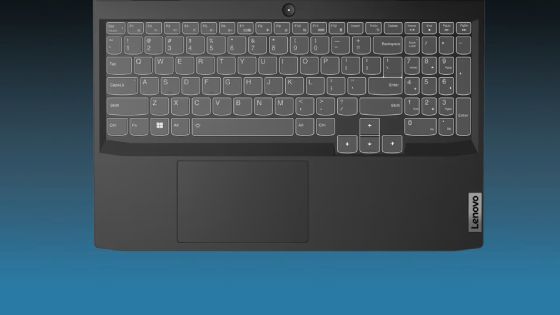 Teclado de la laptop IDEAPAD GAMING 3 gris oscuro vista superior
