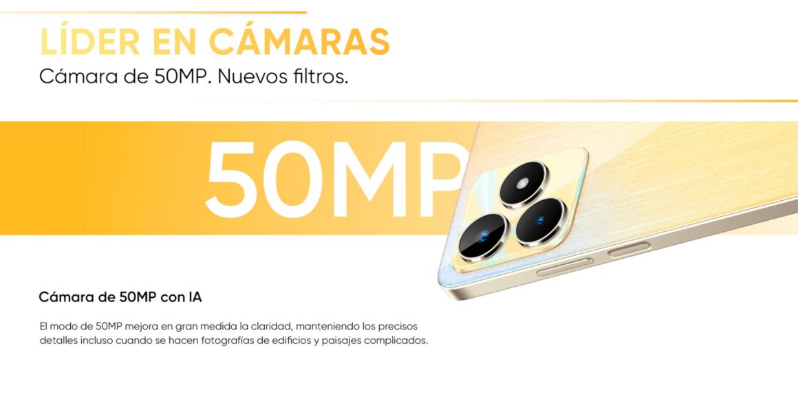 smartphone, celular, realme c53, realme, cámara con IA, camara 50mp, filtros