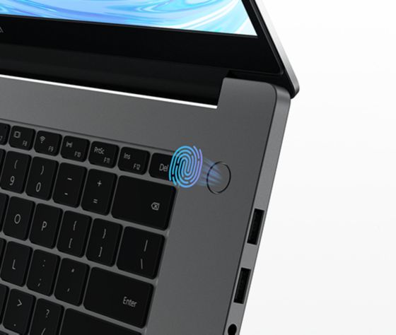 Utiliza la función de lector de huella para ingresar, fácil, rápido y seguro en la Huawei MateBook D 15