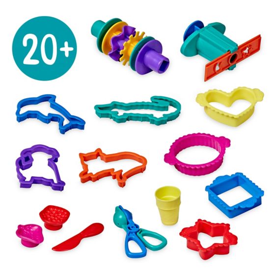 Masas y Plastilinas  Play-Doh - Gran Set De Actividades Con Más De 20 Herramientas taladro arreglar construir constructor