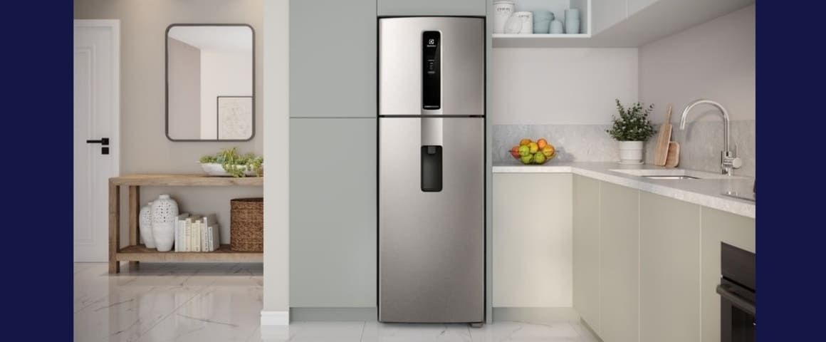 Refrigerador Electrolux Top Freezer Efficient con AutoSense Inox Look 389L IW43S