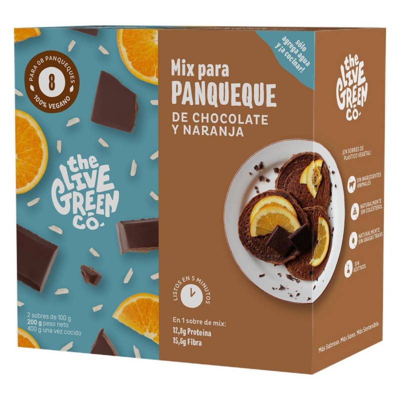 THE LIVE GREEN CO - 2 Pack  Green Pancake Mix - Chocolate y Naranja