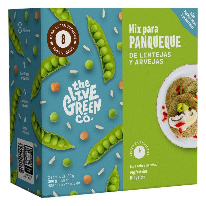THE LIVE GREEN CO - 2 Pack  Green Pancake Mix - Lentejas y Arvejas