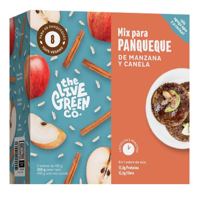 THE LIVE GREEN CO - 2 Pack | Green Pancake Mix - Manzana y Canela