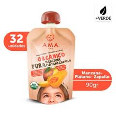 AMA - Puré Manzana Plátano Zapallo Orgánico 32X90Grs