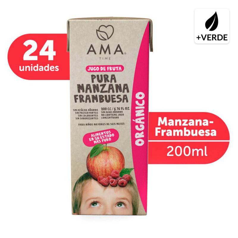 AMA - Jugo Manzana Frambuesa Orgánico 24x200cc