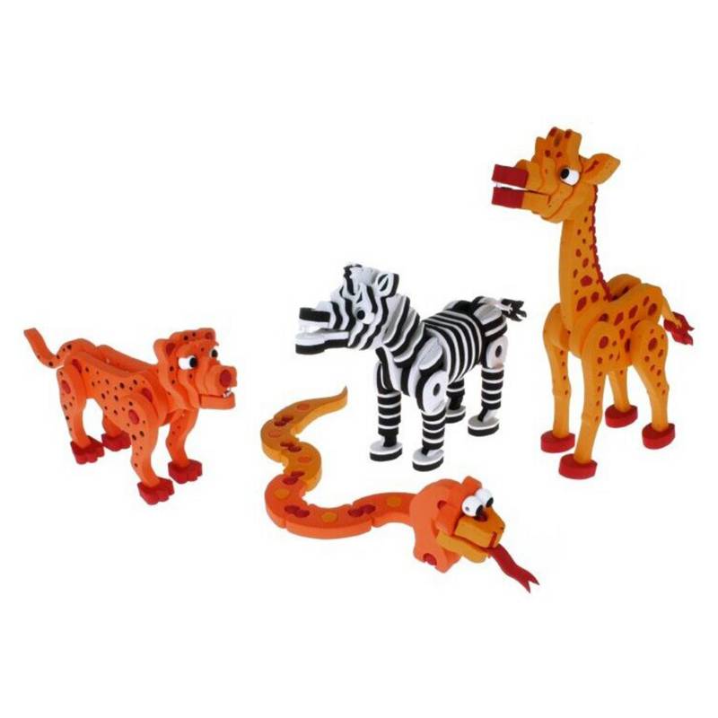 ANIMAL PLANET - Set Figuras Puzzle 3D 350 Pzas Animales de Jungla