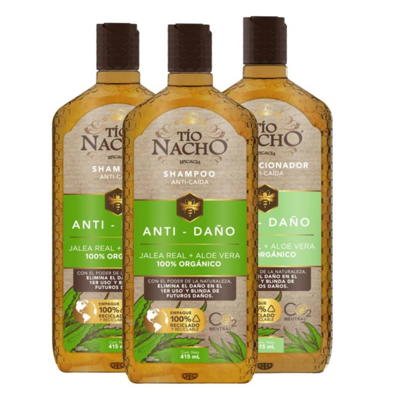 TIO NACHO - Tío Nacho Pack Aloe Vera 02 Shampoo + 01 Acondicionador