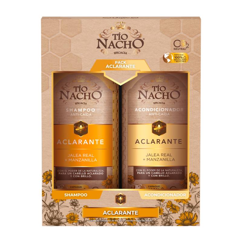 TIO NACHO - Pack Tío Nacho Aclarante Shampoo + Acondicicionador 415 Ml C/u