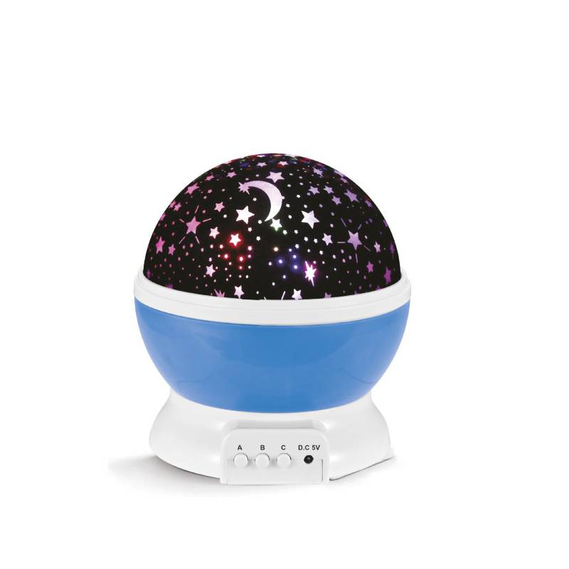 DBLUE - Lampara Rotatoria Proyector de Estrellas Luz Nocturna Infantil
