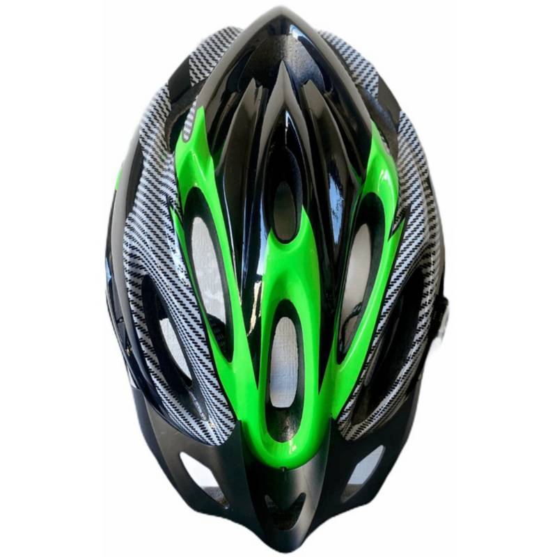 GENERICO Casco adulto de bicicleta negro verde