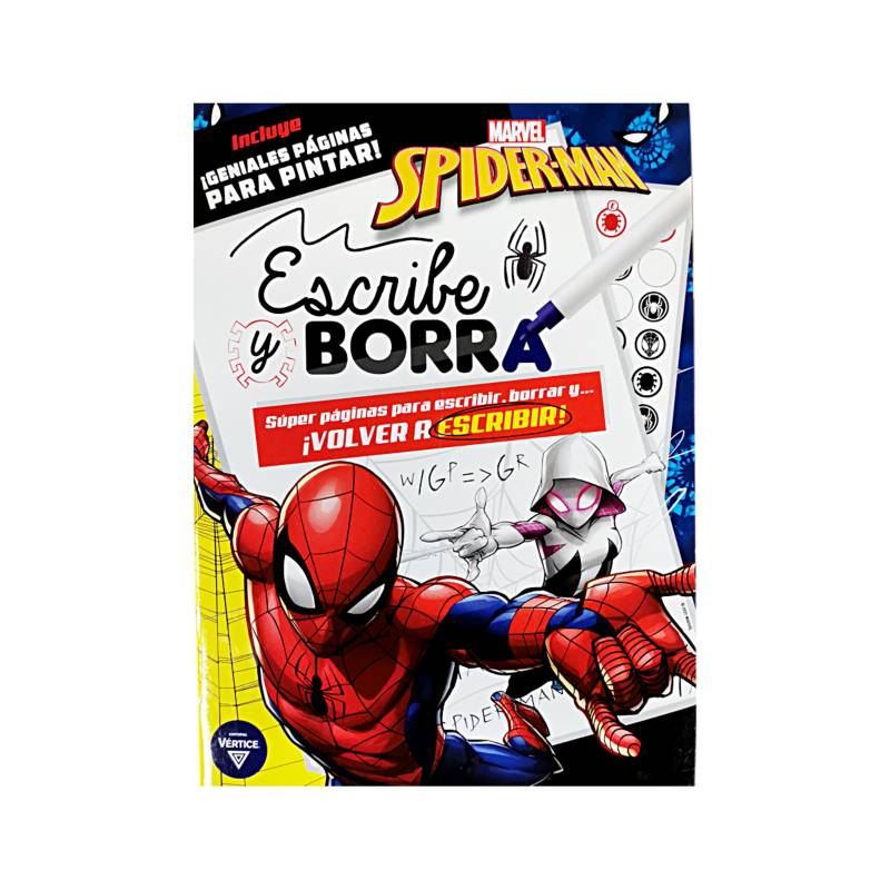 MARVEL SPIDER MAN - ESCRIBE Y BORRA - LIBRO PARA PINTAR