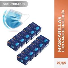 DEYSA CARE - Mascarillas Tipo IlR Nanotecnología 10 Cajas 50 Un (500 Un) Celeste.
