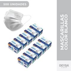DEYSA CARE - Mascarillas desechables 50 un 10 cajas (500 un) color blanco.