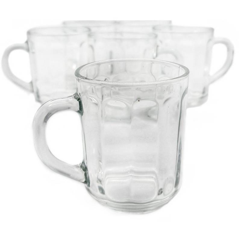 MOGA - Tazas para cafe de vidrio pack 6 Piezas 250ml