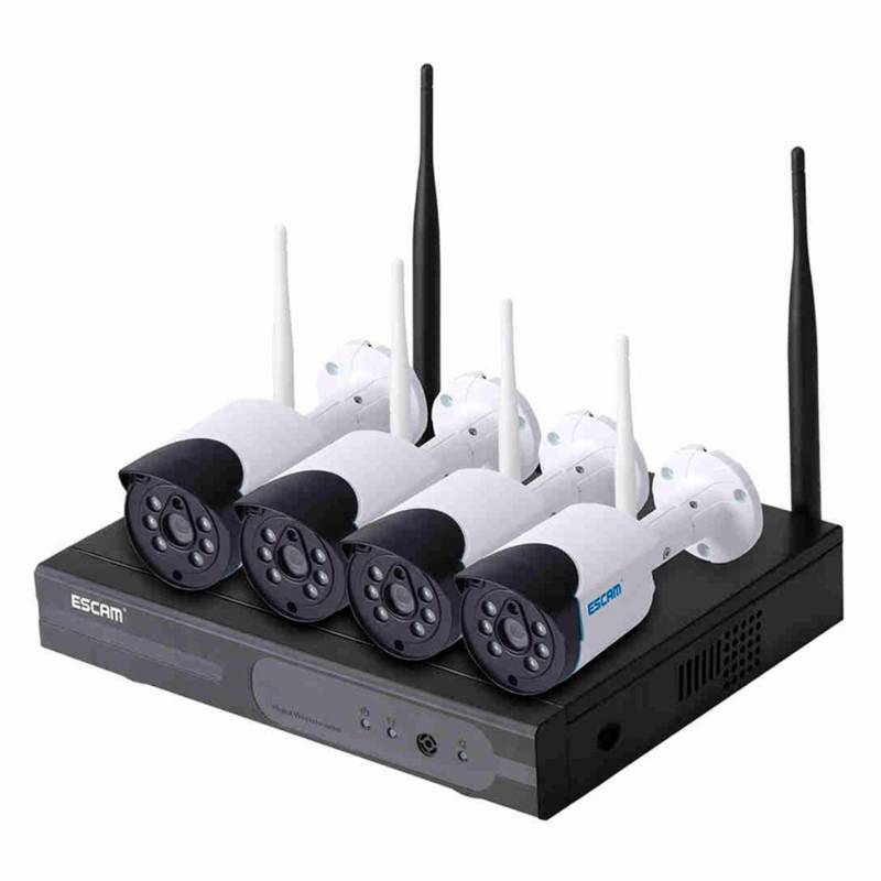 ESCAM - Escam Kit Nvr Cámaras De Seguridad Wifi Escam Wnk404 3MP