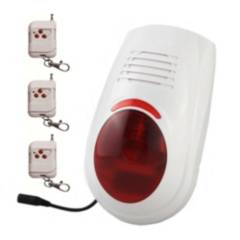 WOLF GUARD - Alarma comunitaria 120 Db luz roja + bateria + 3 controles