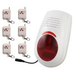 WOLF GUARD - Alarma comunitaria 120 Db luz roja + bateria + 6 controles