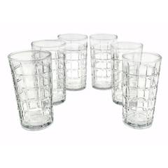 GENERICO - Vasos de vidrio set 6 piezas 375ml 7x15cm