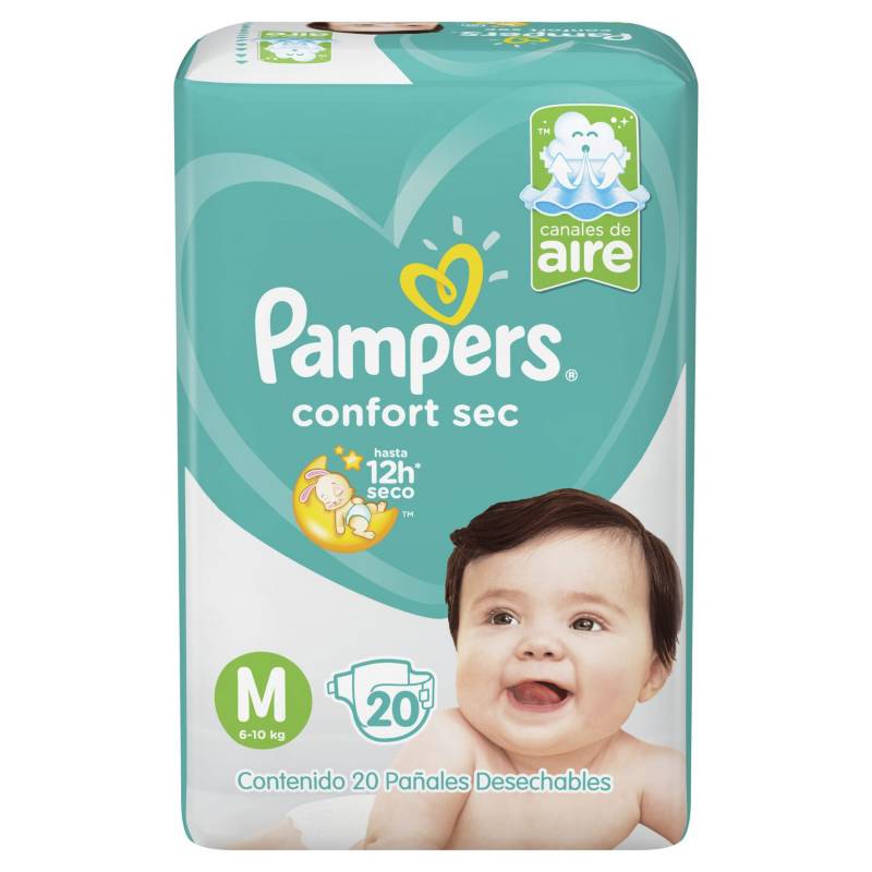 PAMPERS - Pampers Pañales Desechables Confort Sec Talla M 20 un.