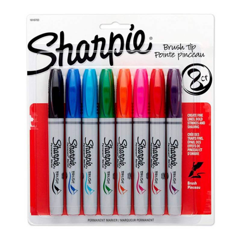 SHARPIE - Sharpie brush set 8 marcadores punta pincel