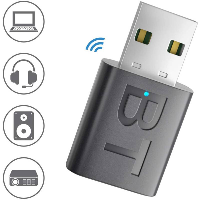 Receptor Bluetooth USB, adaptador Bluetooth para PC USB Bluetooth 5.0  receptor dongle bluetooth inalámbrico receptor Bluetooth para escritorio  para TV