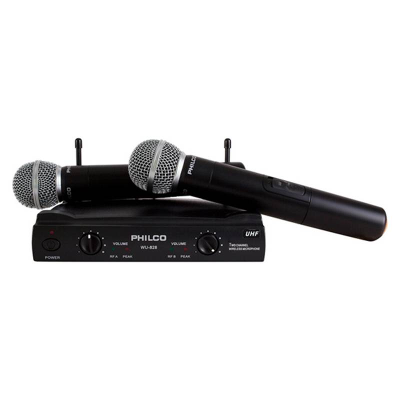 PHILCO - Set 2 Microfonos Inalambrico Uhf Philco Wu-828